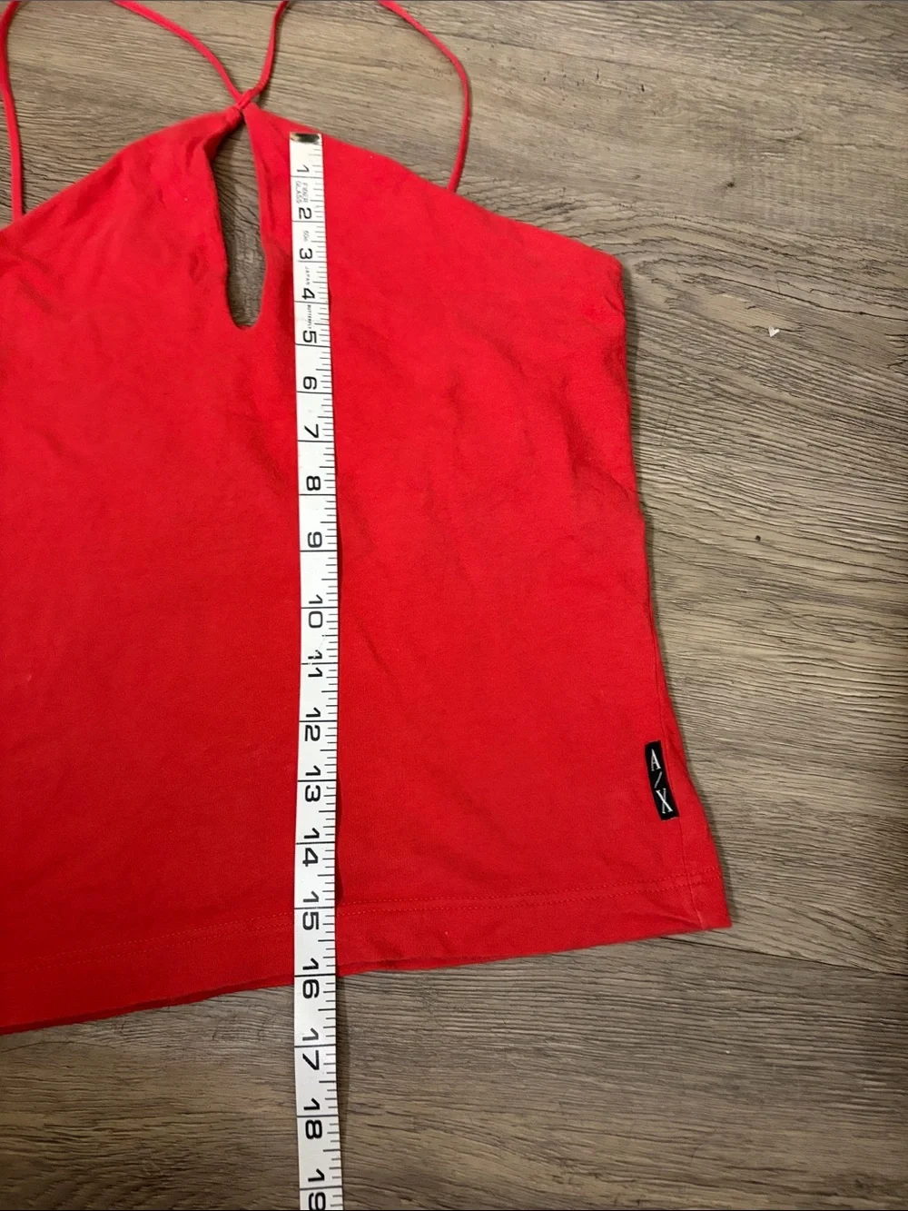 🍒Armani Exchange Bright Red Cotton Blend Top - Picture 4 of 6